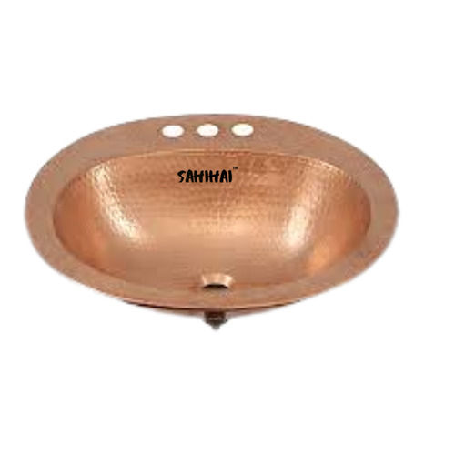 Copper Bathroom Sink With 4 Inch Faucet Hole Weight: 2000 Gsm (Gm/2)