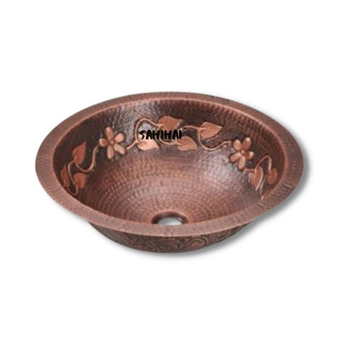 Round Copper Classical Style Wash Basin