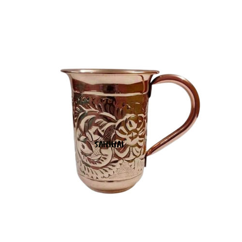 Copper Flower Design Long Beverages Mug