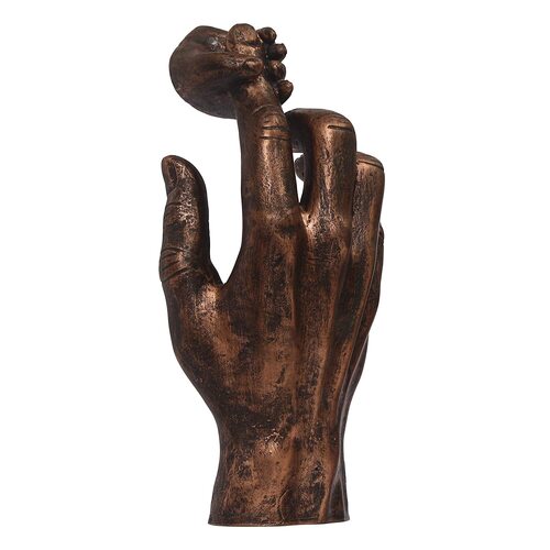 Polyresin Baby And Father Hand Statue - Resin 3.5 x 10.5 Inch Black/Brown | Abstract Theme of Love Ideal for Home Office and Wedding Decoration