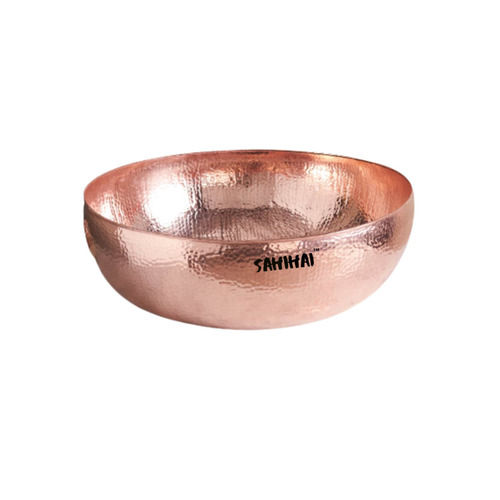Round Shape Plain Copper Metal Bowl