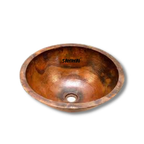 Round Shape Vessel Bathroom Copper Sink