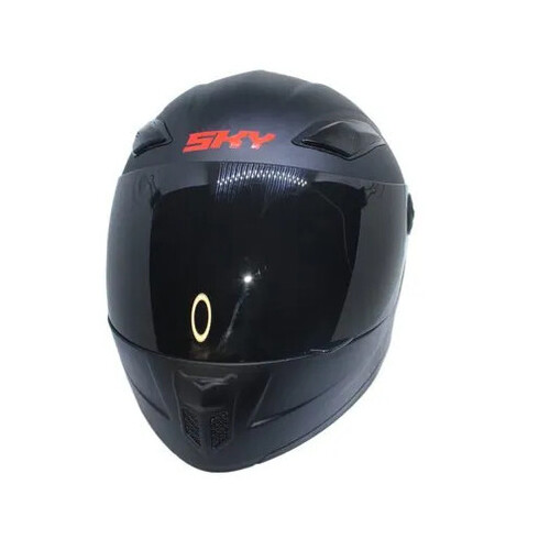 Sky Full Face Motorcycle Riding Helmet - High Impact Abs Plastic, Size S/m/l | Glossy & Matt Finish, Sleek Black Design, Ideal For Personal Safety