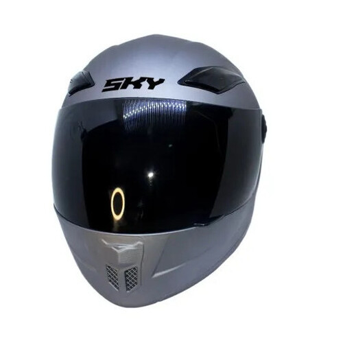 SKY Motorcycle Safety Helmet - High Impact ABS Plastic, Full Face, Sizes S/M/L | Glossy & Matt Finish, Ideal for Riding, Stylish Grey Color