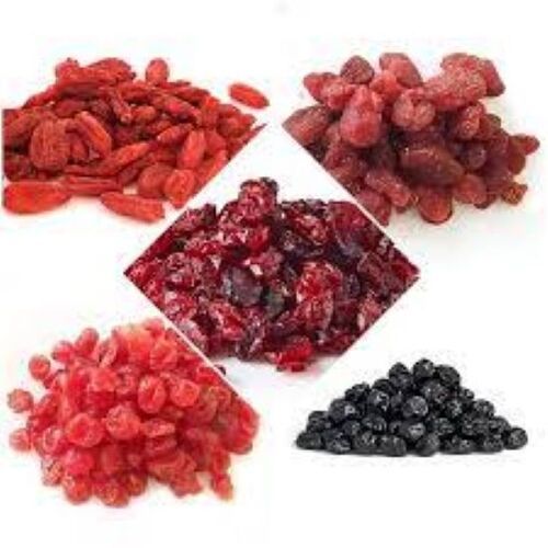 5 Dried Fruits Berries Combo Pack Blueberry Cranberry Strawberry Cherry Gojiberry