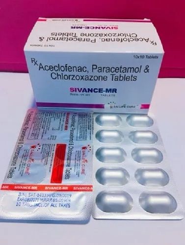 Aceclofenac, Paracetamol And Chlorzoxazone Tablets - Allopathic Medicine, Prescription Required | Suitable for Hospitals and Clinics, Store in Cool and Dry Place