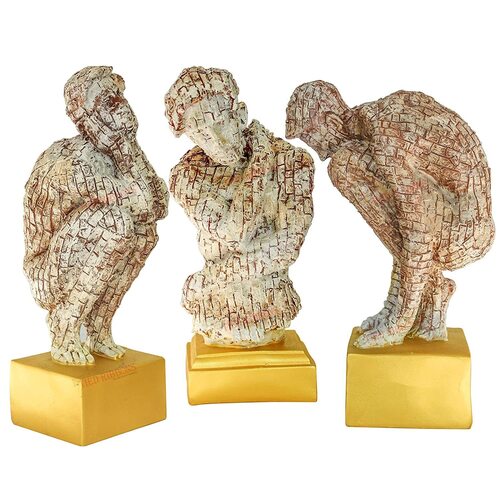 Resin Polyresin Thinking Man Statue Set