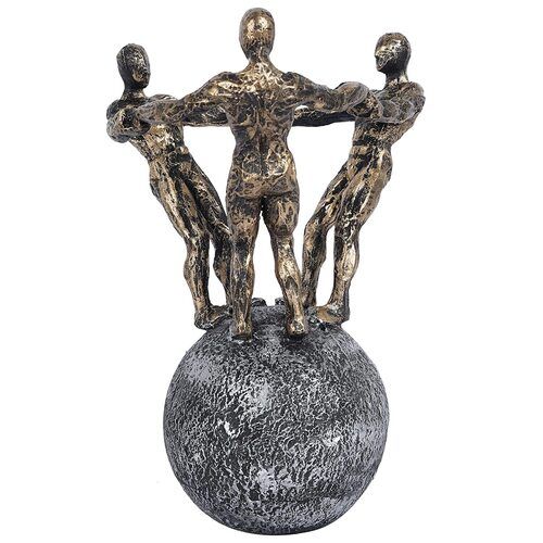 Resin Smooth Texture Polyresin Man On Ball Statue