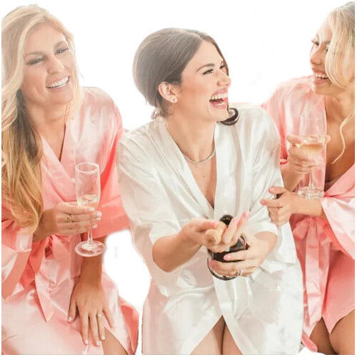 Plain Satin Bridal Shower Robes