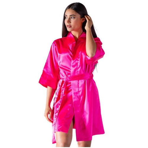 Ladies Plain Satin 3/4th Sleeve Night Robe