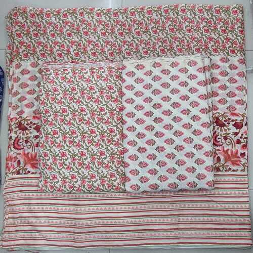 Screen-Printed Hand-Block Designs Cotton Fabric