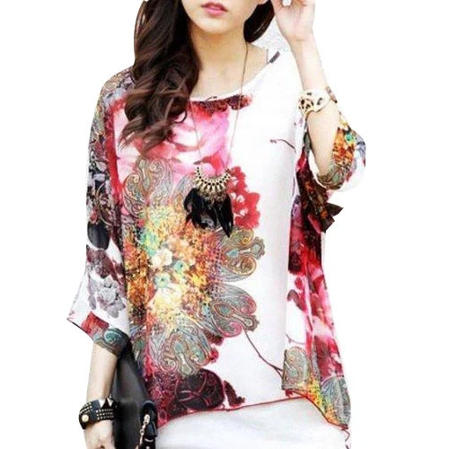 Ladies Fancy Designer Tops - Printed, Multi-Color | Comfortable Summer Casual Wear in Various Sizes