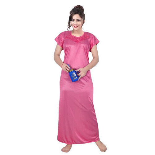 Ladies Plain Satin Nightgown