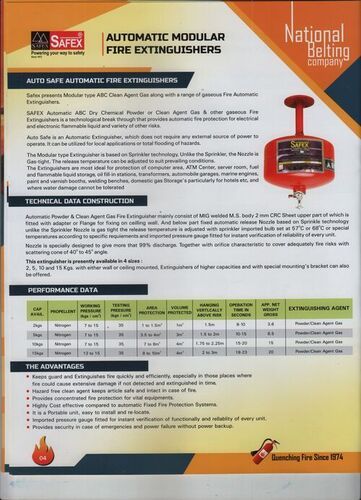 Rust Free Durable Automatic Modular Fire Exitinguisher