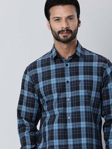 Washable Checked Pattern Full Sleeves Mens Cotton Shirts