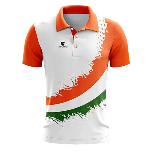 Mens Sublimated Tricolour Slim Fit Polyester T-Shirt