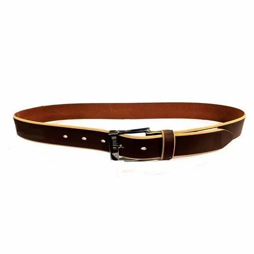 Party Wear Brown Leather Belt For Mens