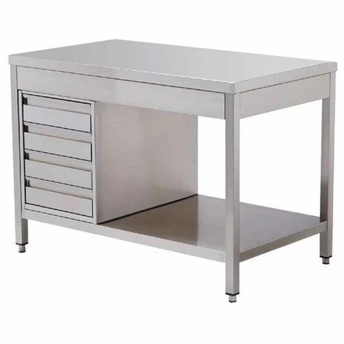 Polished Rectangular Stainless Steel Table For Laboratory