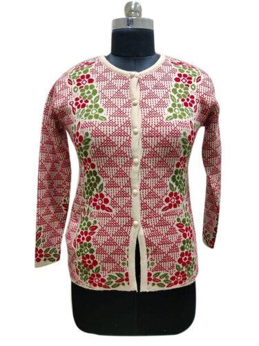 Round Neck Casual Wear Ladies Embroidery Cardigan