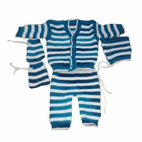 Machine Made Plain Woolen Baby Dress