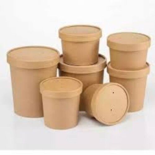 Round Shape Kraft Paper Food Container For Home And Hotel