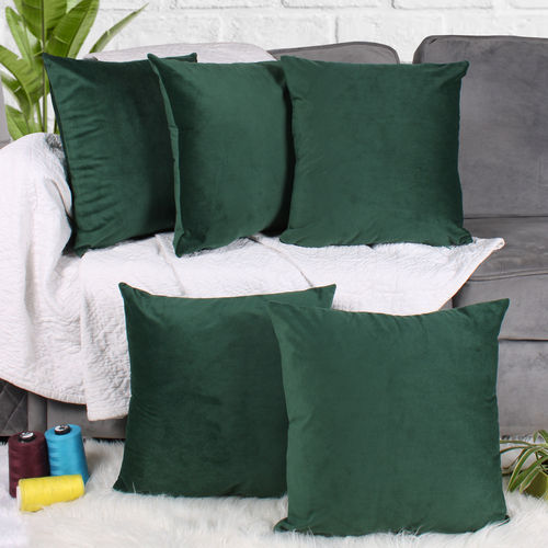 Multiple Solid Plain Both Side Quilted Velvet Cushion