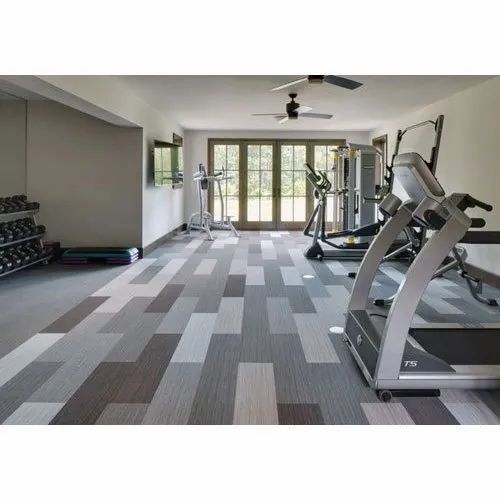Anti Slip Rectangle Shape Waterproof Lightweight Texture Gym Flooring