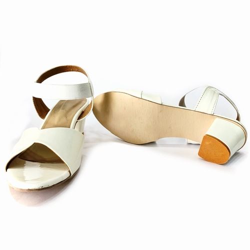 Ladies White Heel Sandals