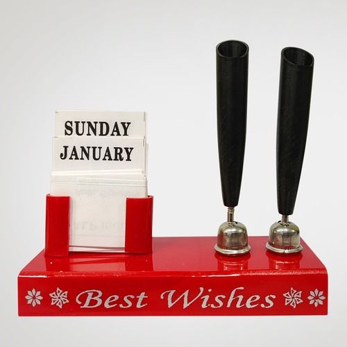 Rectangular Shape And Red Color Pen Stand