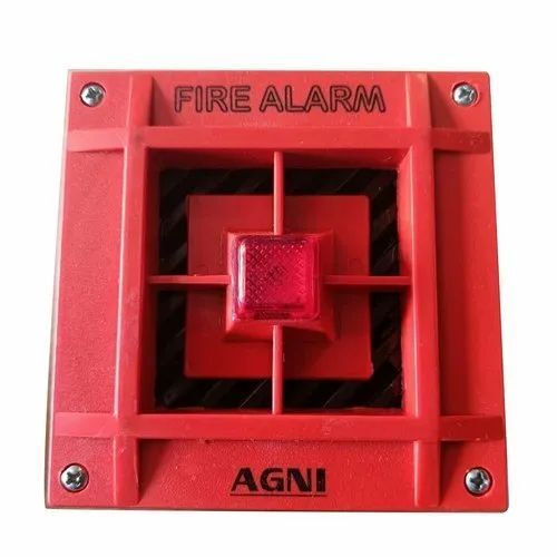 Wall Mounted Red Color Coated Square Shape Electrical Fire Alarm Hooter