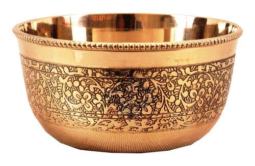 Lightweight Round Shape Polished Finish Brass Designer Antique Brass Bowls