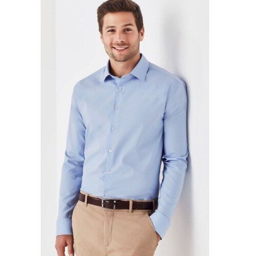 Men Full Sleeve Plain Formal Cotton Corporate Shirt