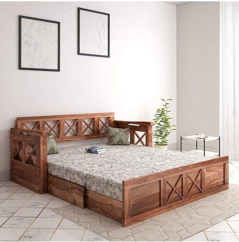 Teak Wood Finish King Size Bed