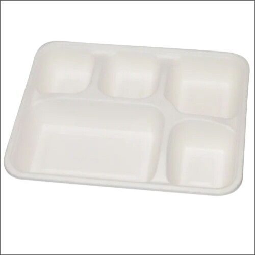 I00000 8 Pack White Plastic Serving Tray, 15 x 10 Rectangle Food Trays,  Disposable Serving Platter for Parties, Weddings and Party