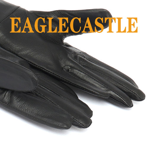 Plain Black Color Leather Gloves For Ladies