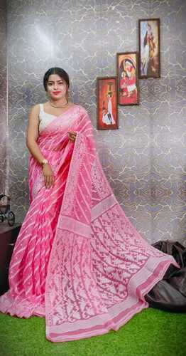 Printed Korat Dhakai Soft Jamdani Saree For Ladies