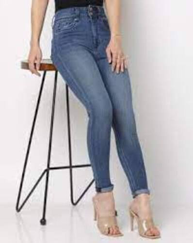 Straight Slim Washed Comfortable Stretchable Plain Dyed Women Denim Jeans