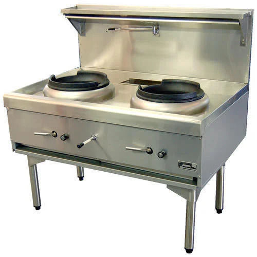 Floor Mounted Heavy-Duty Manual Ignition Two Burner Gas Cooking Range