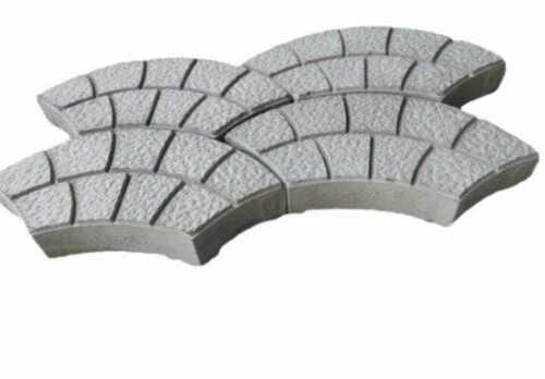 Grey Half Round Lightweight Solid Concrete Paver Blocks For Road Construction