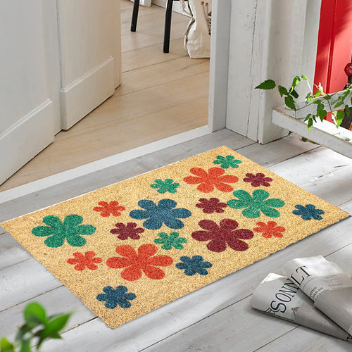 Natural Flower Printed Door Mats