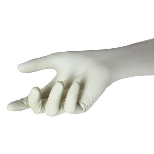 Full Finger Plain White Color Latex Examination Gloves