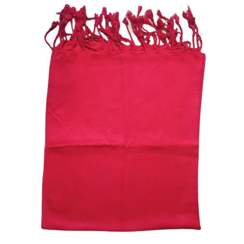 Casual Wear Red Plain Viscose Stole
