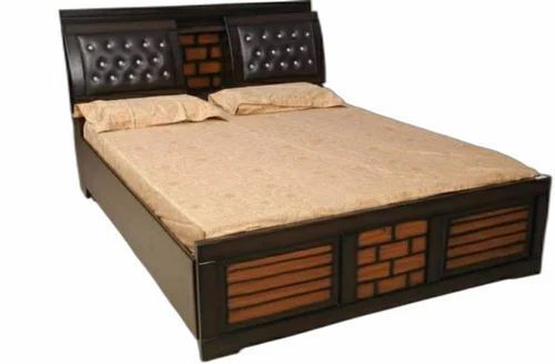 King Size Wooden Bed - Solid Wood, Rectangular Shape, Brown Color | Accurate Dimensions, Attractive Designs, High Strength, Quality Tested