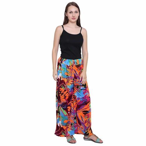 Ethnic Elephant and Floral Printed Wide Leg Palazzo Pants Trouser Waist  Size 320