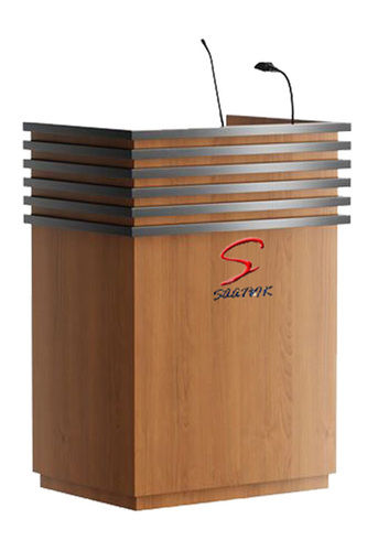 Teak Plywood Wooden Podium With Natural Polish Finish (Sp-513)