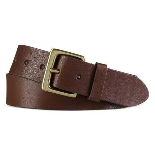 Male Brown Branded Leather Belt