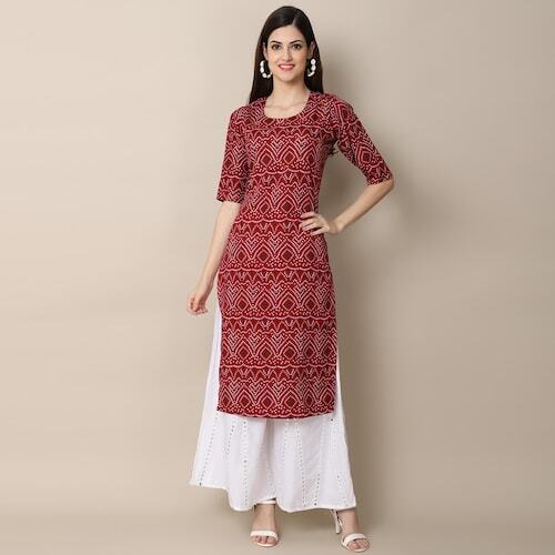 Ladies Casual Wear Designer Kurti Suit With Palazzo