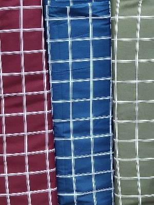 Skin Friendliness Check Shirting Fabric