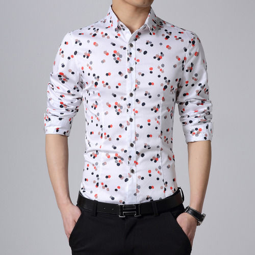 Fulls Sleeves Fancy Designer Dotted Printed Mens Shirts