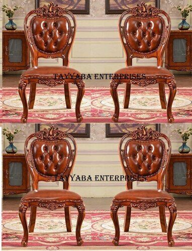 Long Lasting Durable Designer Wooden Carved Chairs Set